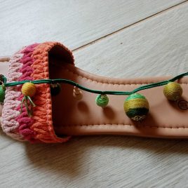 ELKELT Zöld  bokalánc, textilbogyó bokalánc, bokaékszer, lábdísz, lábékszer