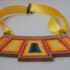 ELKELT INKA fa és fonalnyaklánc, bohém nyaklánc, különleges ajándék, textilékszer