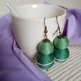 KLEOPÁTRA textilbogyó fülbevaló, fonalékszer, textil fülbevaló