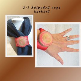 ELKELT OGEL Rozsda 2:1 karkötő és sálgyűrű, textil karkötő és sálgyűrű, textilékszer