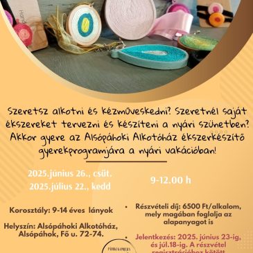 Textilbogyó alkotónapok gyerekeknek a vakáció idején