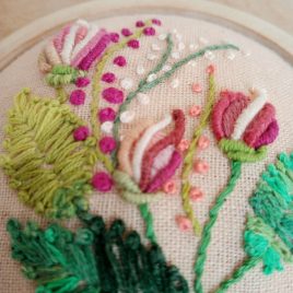 Falra akasztható Tulipán alakzatban brazil hímzett virágok, 3D hímzett virágok,